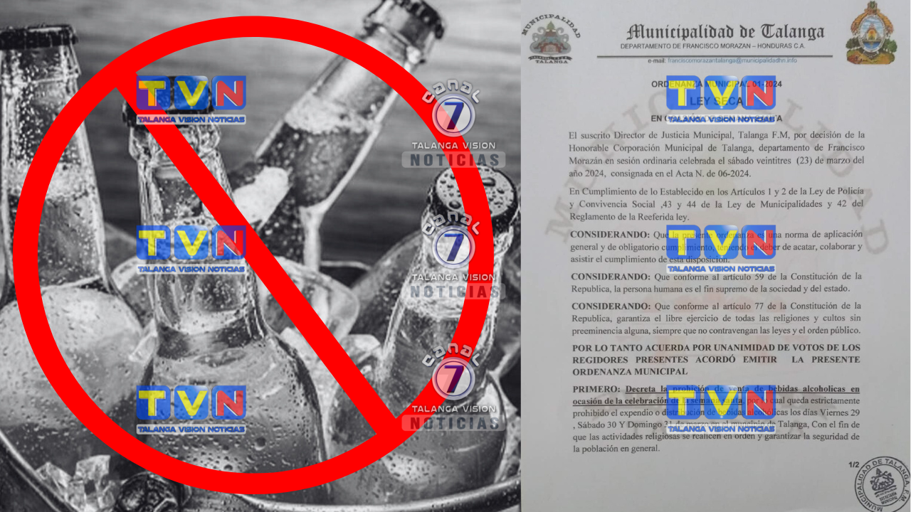 PONIENDO MANO DURA!!! ley seca por semana santa – Talanga