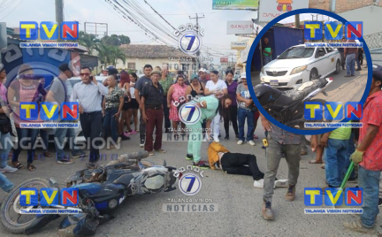 Accidente frente al mercado municipal de Talanga