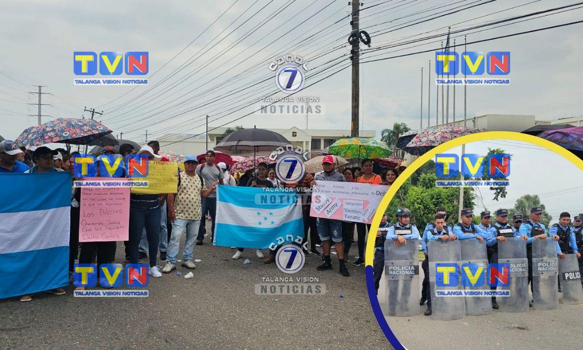 Operarios de Delta Cortés vuelven a protestar en Villanueva por sus derechos laborales