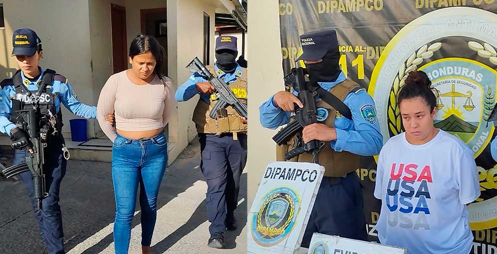 Capturan a dos mujeres vinculadas a extorsión y narcotráfico en zonas cercanas a Talanga.
