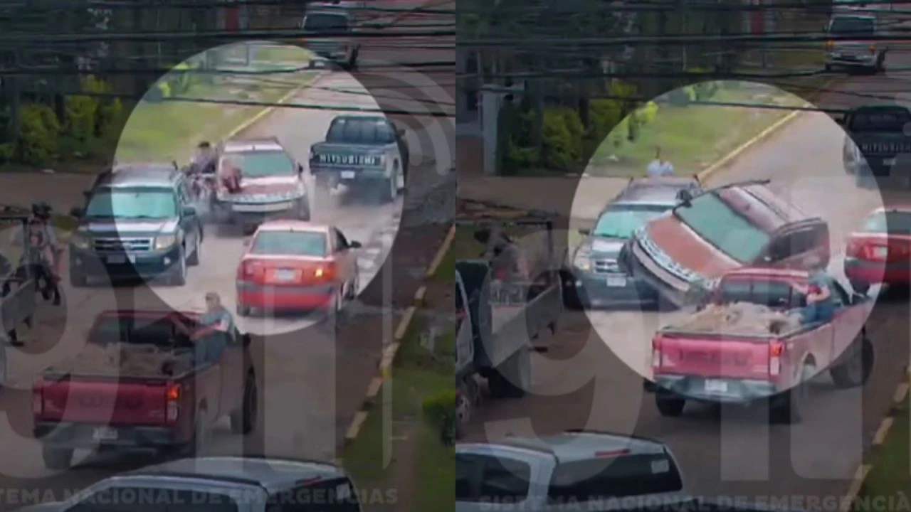 Camioneta pierde el control en Siguatepeque y provoca múltiple colisión que deja varios heridos.