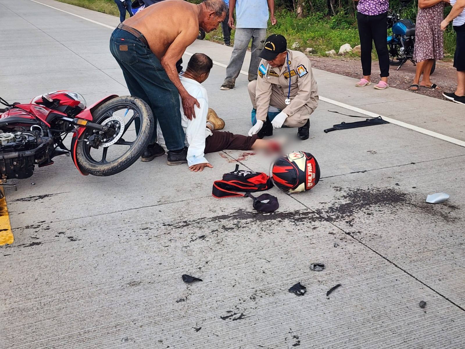 Accidente en carretera a Talanga deja a motociclista gravemente herido.